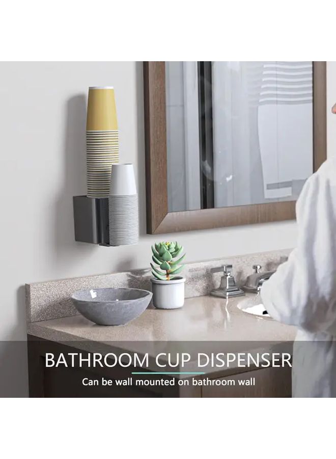 2 Seat Cup Dispenser With Adhesive Wall Mount 1 Set Heavy Duty Plastic Cup Holder - Image 5