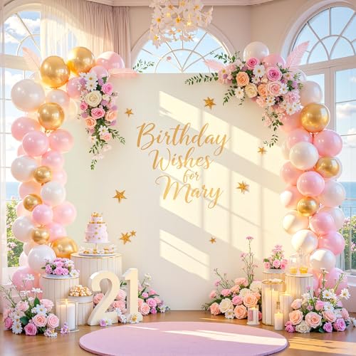 Suppromo 6.6FT x 6.6FT Ivory Square Arch Backdrop Covers Spandex Fitted Wedding Arch Covers Stretchy Backdrop for Baby Shower Birthday Party Bridal Shower Ceremony Photo Photography Background Decorations - Image 3