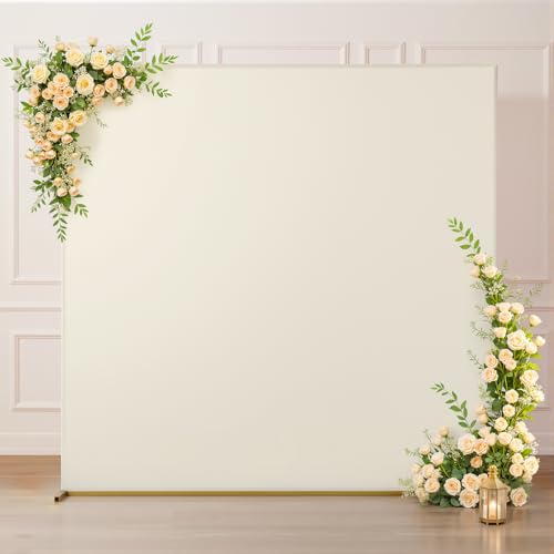 Suppromo 6.6FT x 6.6FT Ivory Square Arch Backdrop Covers Spandex Fitted Wedding Arch Covers Stretchy Backdrop for Baby Shower Birthday Party Bridal Shower Ceremony Photo Photography Background Decorations - Image 4