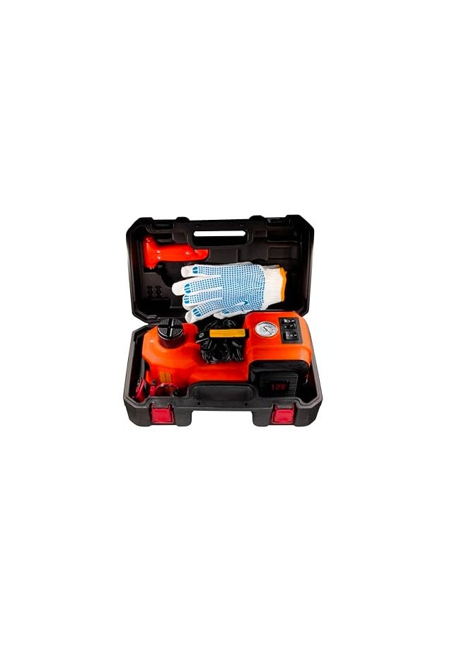 HD HD Air Pump and jack and flashlight 3 in 1 HDZSYT02, 9 accessories included 5 ton lifting weight up to 450mm height  - Image 3