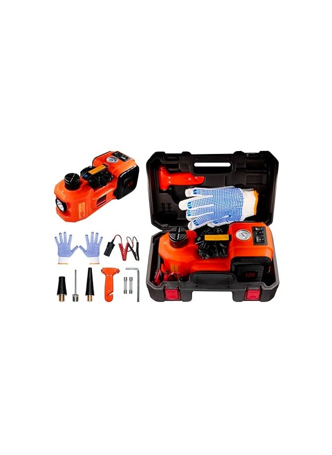 HD HD Air Pump and jack and flashlight 3 in 1 HDZSYT02, 9 accessories included 5 ton lifting weight up to 450mm height  - Image 1