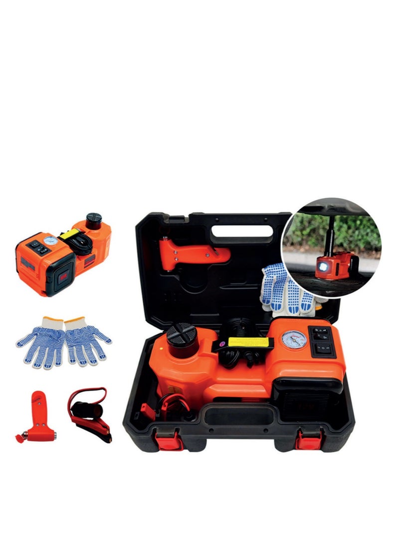 HD HD Air Pump and jack and flashlight 3 in 1 HDZSYT02, 9 accessories included 5 ton lifting weight up to 450mm height  - Image 2
