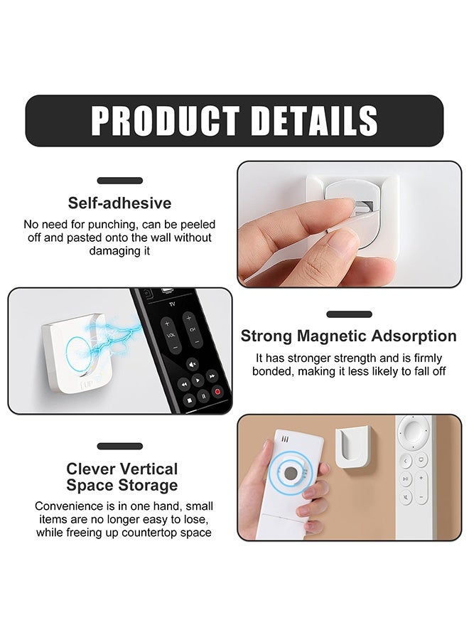 4 Sets Wall Mounted Magnetic Remote Control Holder, Self Adhesive Strong Magnet Universal Organizer for Home Office School Supply Storage - Image 3