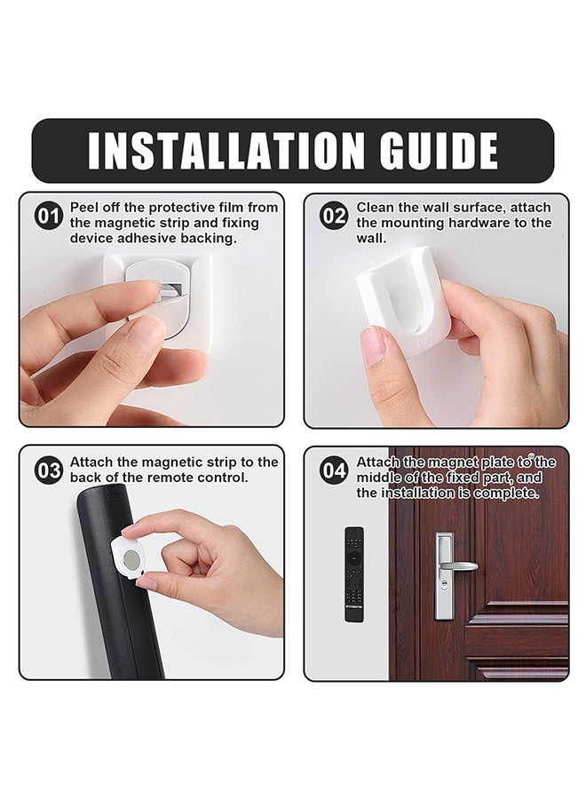 4 Sets Wall Mounted Magnetic Remote Control Holder, Self Adhesive Strong Magnet Universal Organizer for Home Office School Supply Storage - Image 5