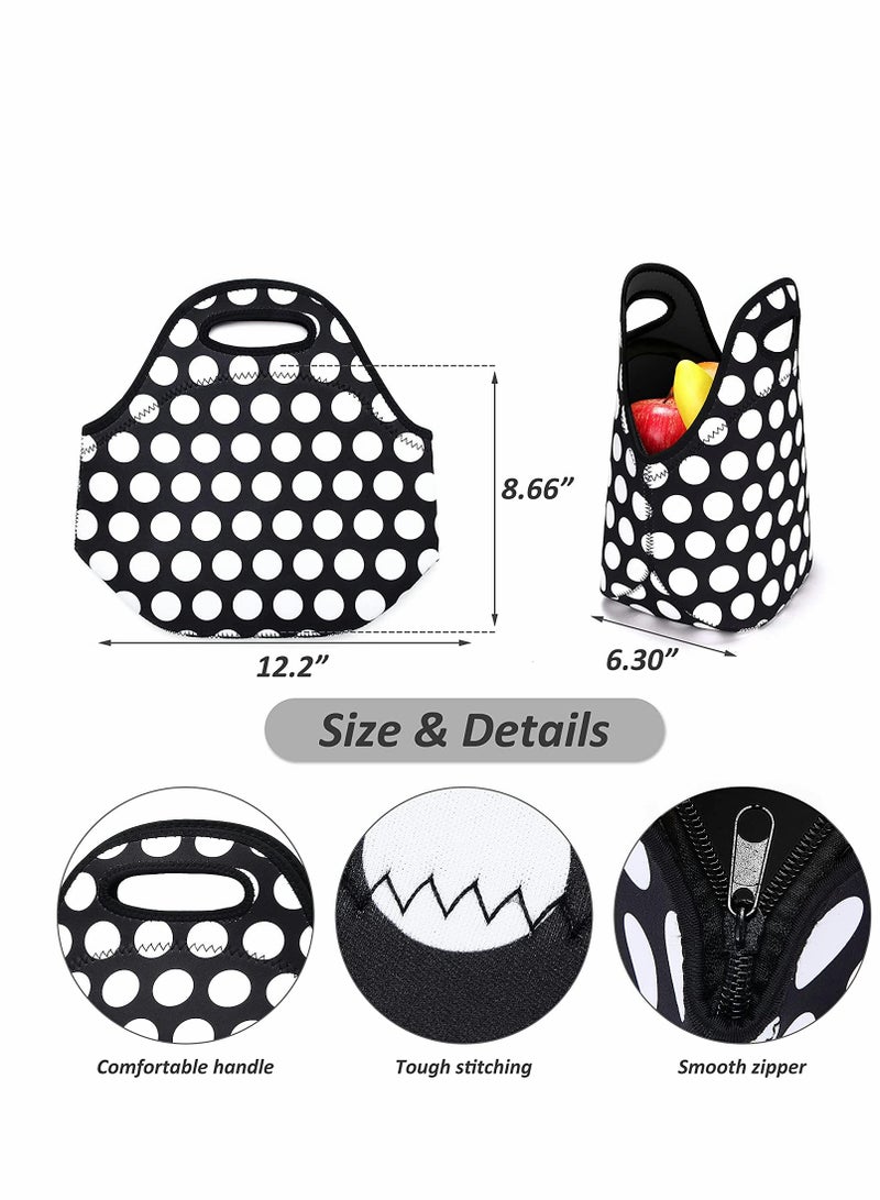KASTWAVE Lunch Bag, Neoprene Bags Thermal Insulated Tote, Kids, Reusable Washable Picnic, Premium Stitching, Outside Pocket, for Men Womens - Image 4
