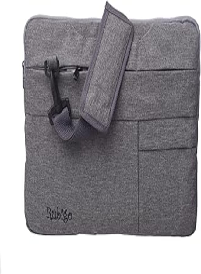 Dragon Dragon Fabric Shoulder Bag With Classic Design And Zipper Pocket For Laptop And Tablets Protection 15.6 Inch - Gray 