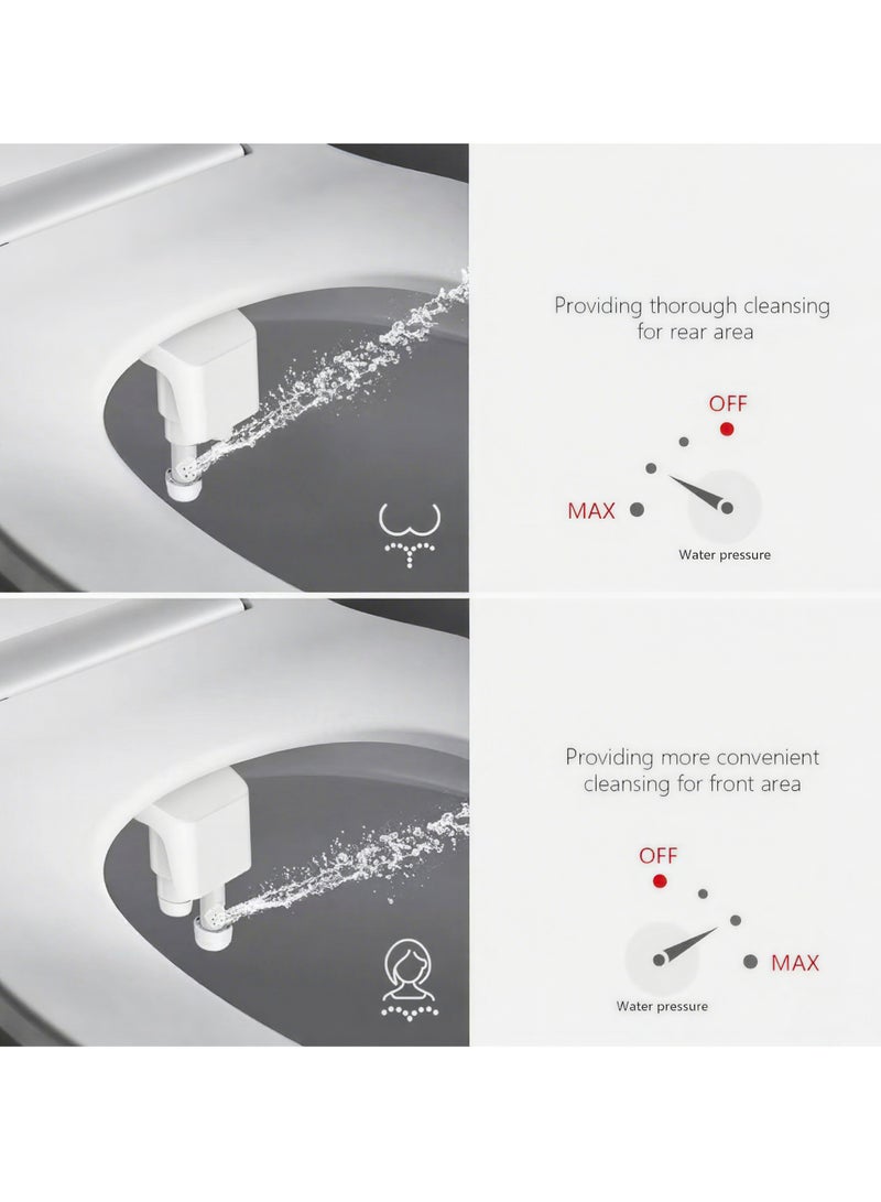 شو وو ملحق للجهاز الصحي للمرحاض - فوهتان مزدوجتان (للغسل الأمامي والغسل الخلفي)، ضغط ماء بارد قابل للتعديل، أنبوب ماء من الفولاذ المقاوم للصدأ - حل نظيف وصحي، أجهزة المطبخ والحمام، تجهيزات الحمام، أحواض الجلوس وأجزاء أحواض الجلوس - Image 2