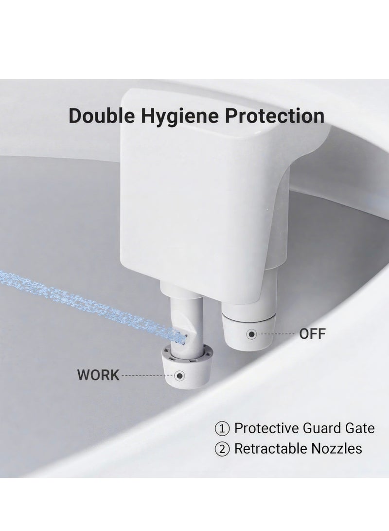 شو وو ملحق للجهاز الصحي للمرحاض - فوهتان مزدوجتان (للغسل الأمامي والغسل الخلفي)، ضغط ماء بارد قابل للتعديل، أنبوب ماء من الفولاذ المقاوم للصدأ - حل نظيف وصحي، أجهزة المطبخ والحمام، تجهيزات الحمام، أحواض الجلوس وأجزاء أحواض الجلوس - Image 4