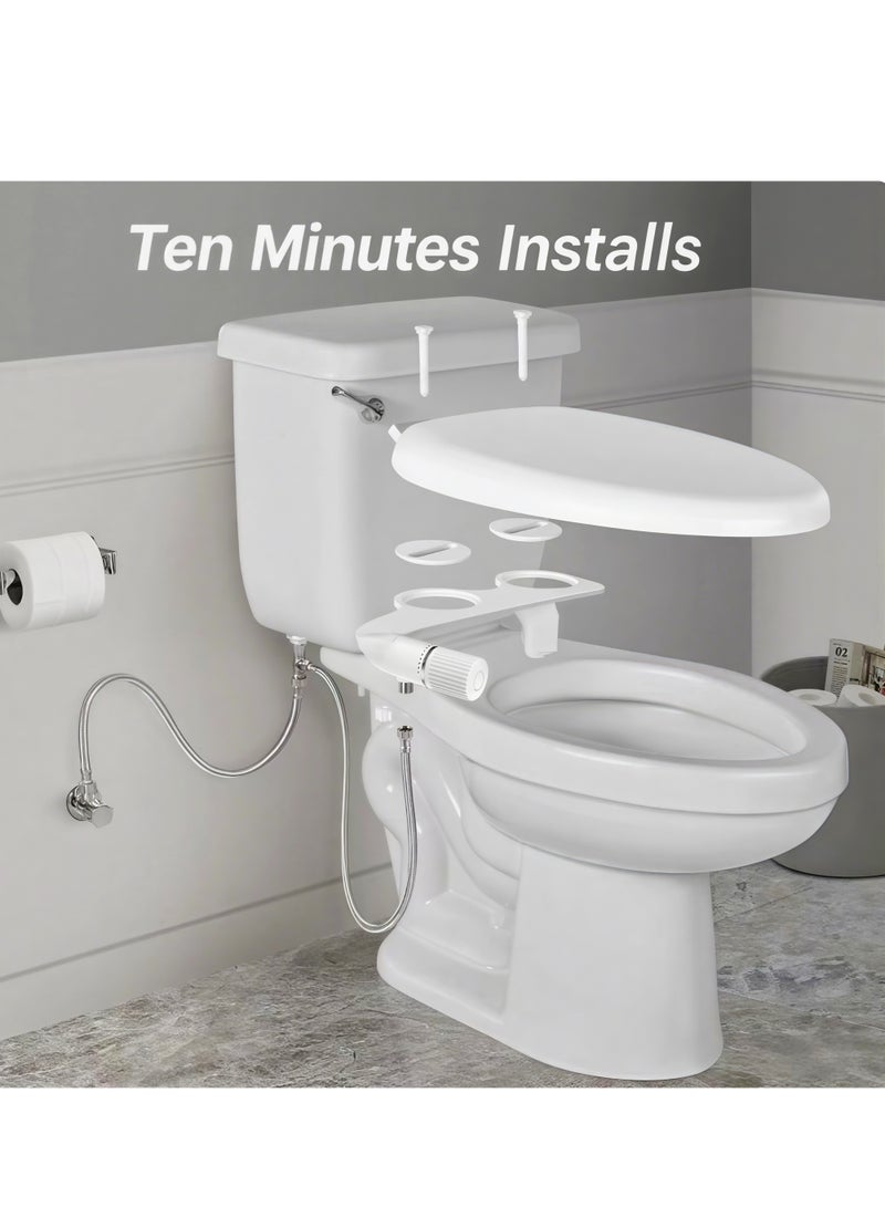 شو وو ملحق للجهاز الصحي للمرحاض - فوهتان مزدوجتان (للغسل الأمامي والغسل الخلفي)، ضغط ماء بارد قابل للتعديل، أنبوب ماء من الفولاذ المقاوم للصدأ - حل نظيف وصحي، أجهزة المطبخ والحمام، تجهيزات الحمام، أحواض الجلوس وأجزاء أحواض الجلوس - Image 5