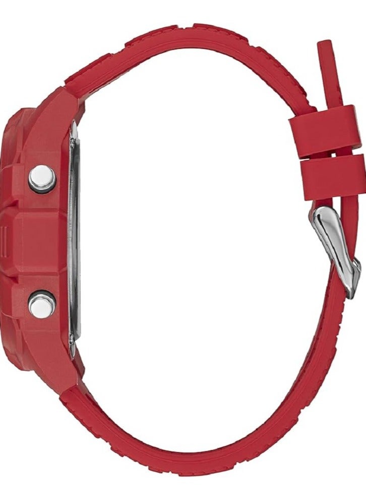 GUESS Watch for Men, Quartz Movement, Digital Display, Red Silicone Strap-W1299G3 - Image 2