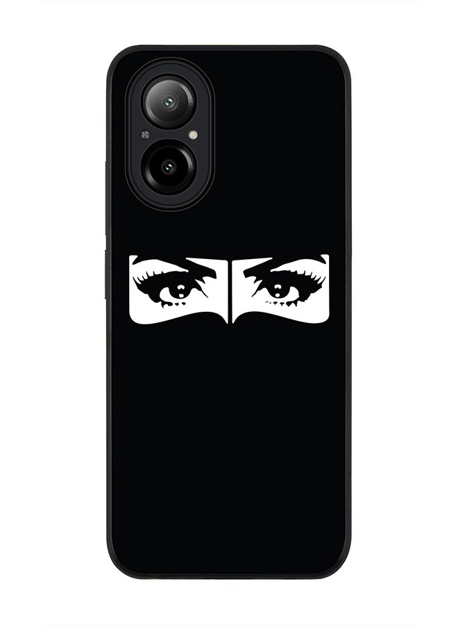 Stylizedd Rugged Black Edge Case for Realme C67 4G, Slim fit Soft Case Flexible Rubber Edges Anti Drop TPU Gel Thin Cover -  Naqabi Eyes - Image 1