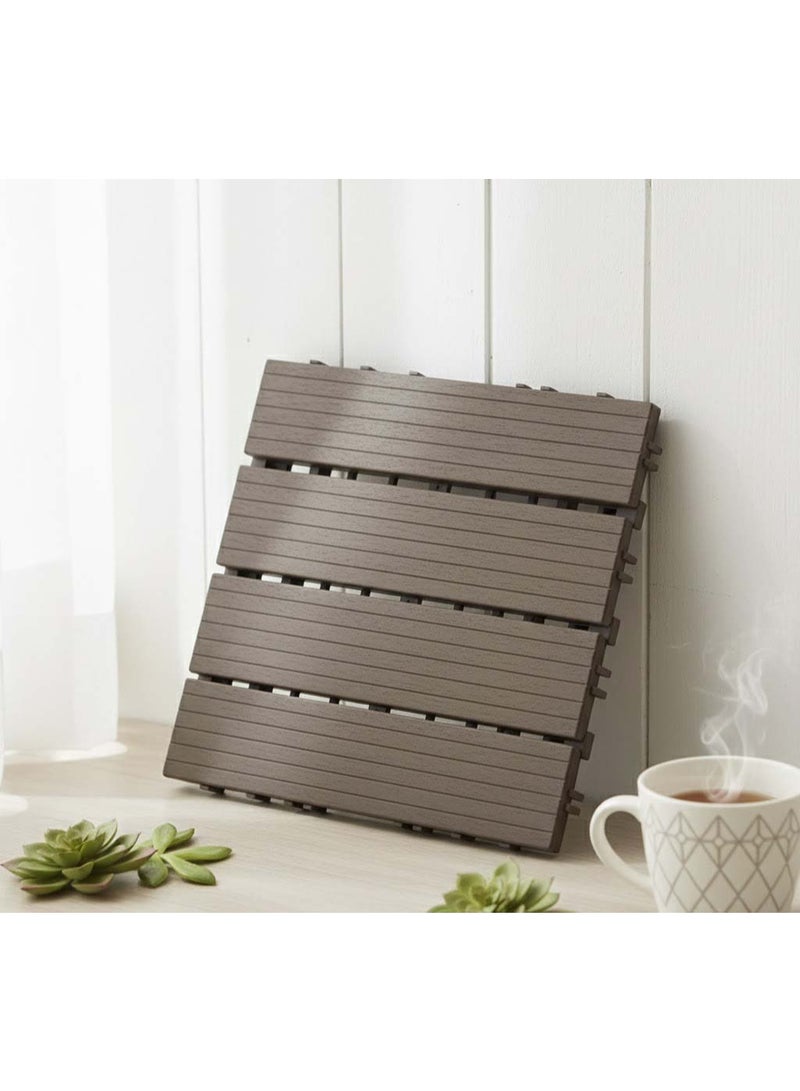 Interlocking Coffee Brown Outdoor Tiles – Durable, Slip-Resistant, and Stylish for Your Outdoor Space 10 PCS - Image 1