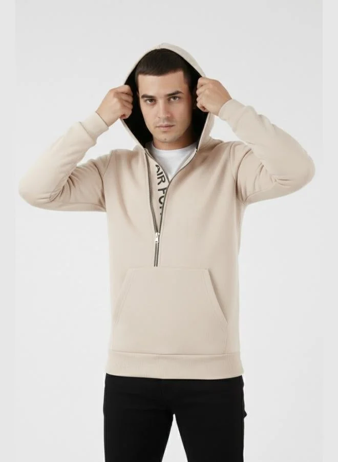 Buratti  Buratti Kangaroo Pocket Zip-Up Hooded Slim Fit Sweatshirt for Men 575707 for Men | Best Price UAE