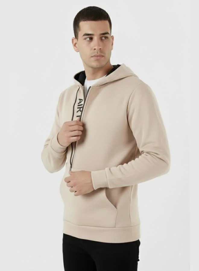 Buratti  Buratti Kangaroo Pocket Zip-Up Hooded Slim Fit Sweatshirt for Men 575707 for Men | Best Price UAE