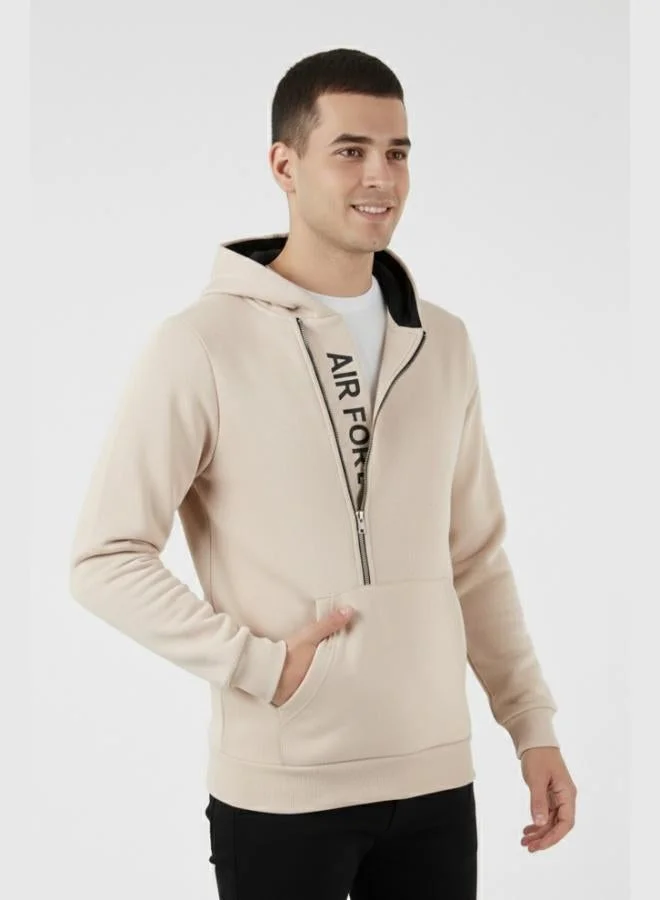 Buratti Kangaroo Pocket Zip-Up Hooded Slim Fit Sweatshirt for Men 575707