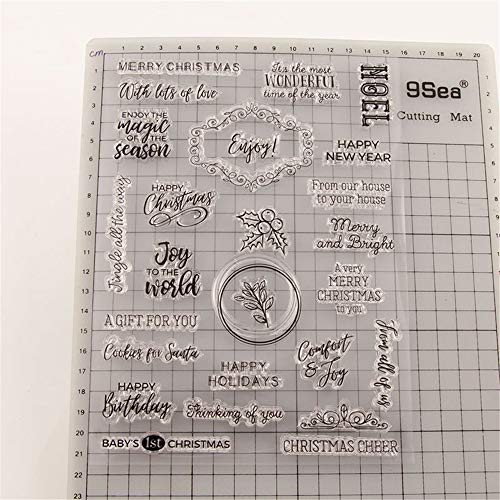 arriettycraft Merry Christmas Happy New Year Happy Birthday Verses Phrase Clear Stamps for Christmas Cards Making Decoration and Scrapbooking Rubber Stamps for Craft - Image 3