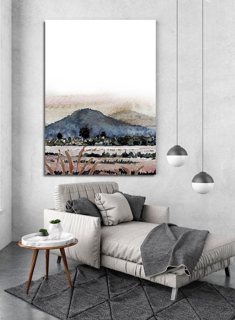 LOWHA Canvas Wall Art Stretched Over Wooden Frame with Mountains Abstract Painting  - Image 1