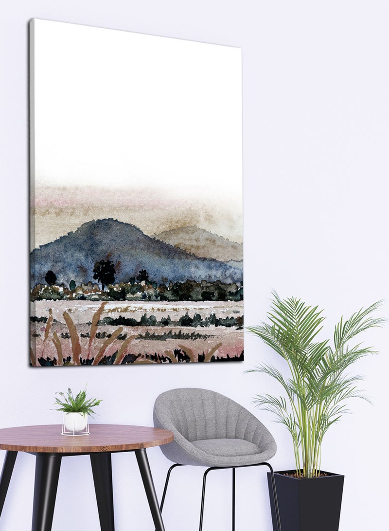 LOWHA Canvas Wall Art Stretched Over Wooden Frame with Mountains Abstract Painting  - Image 3
