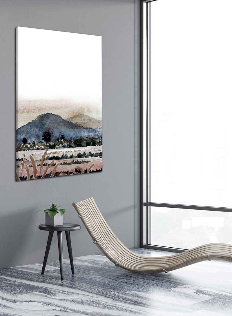 LOWHA Canvas Wall Art Stretched Over Wooden Frame with Mountains Abstract Painting  - Image 2