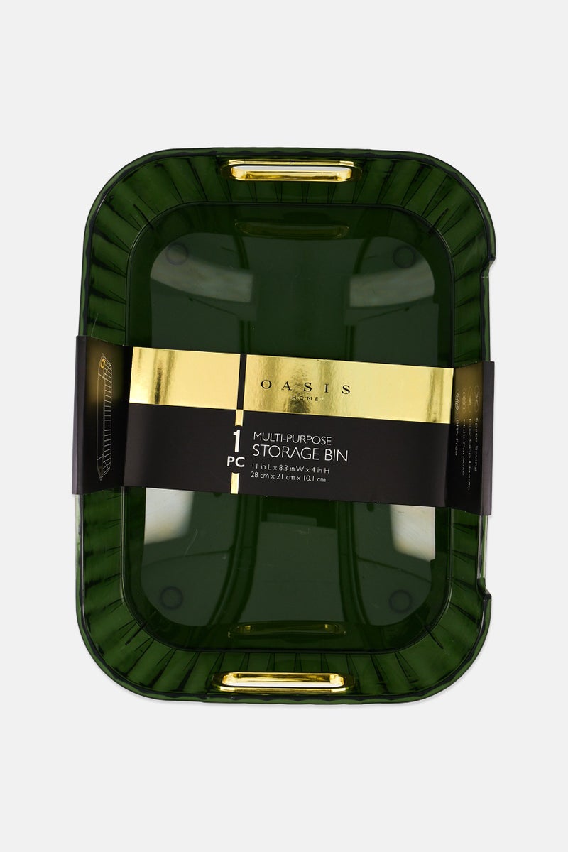 Oasis Home 1 Piece Multipurpose Storage Bin, Green - Image 1