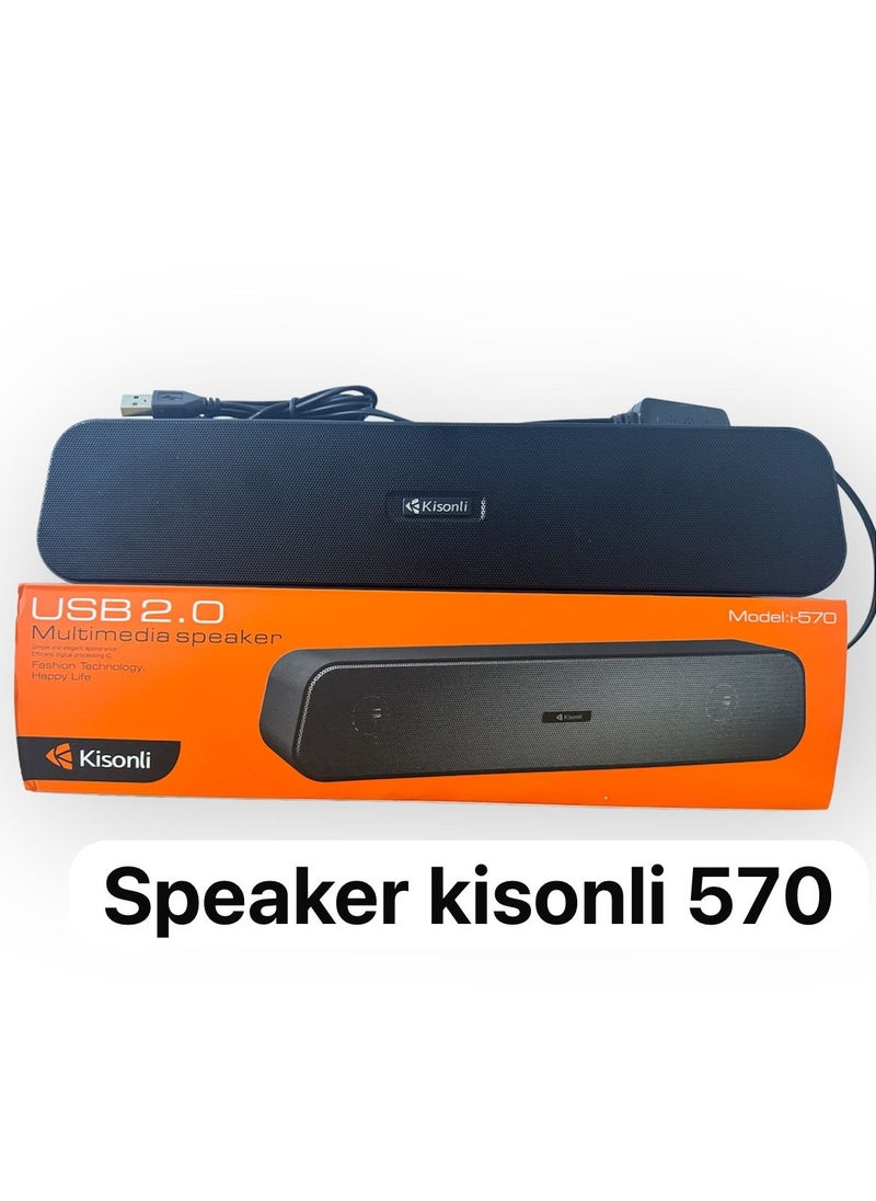 Kisonli speaker kisonli i-570 usb + audio cable with perfect voice  - Image 1