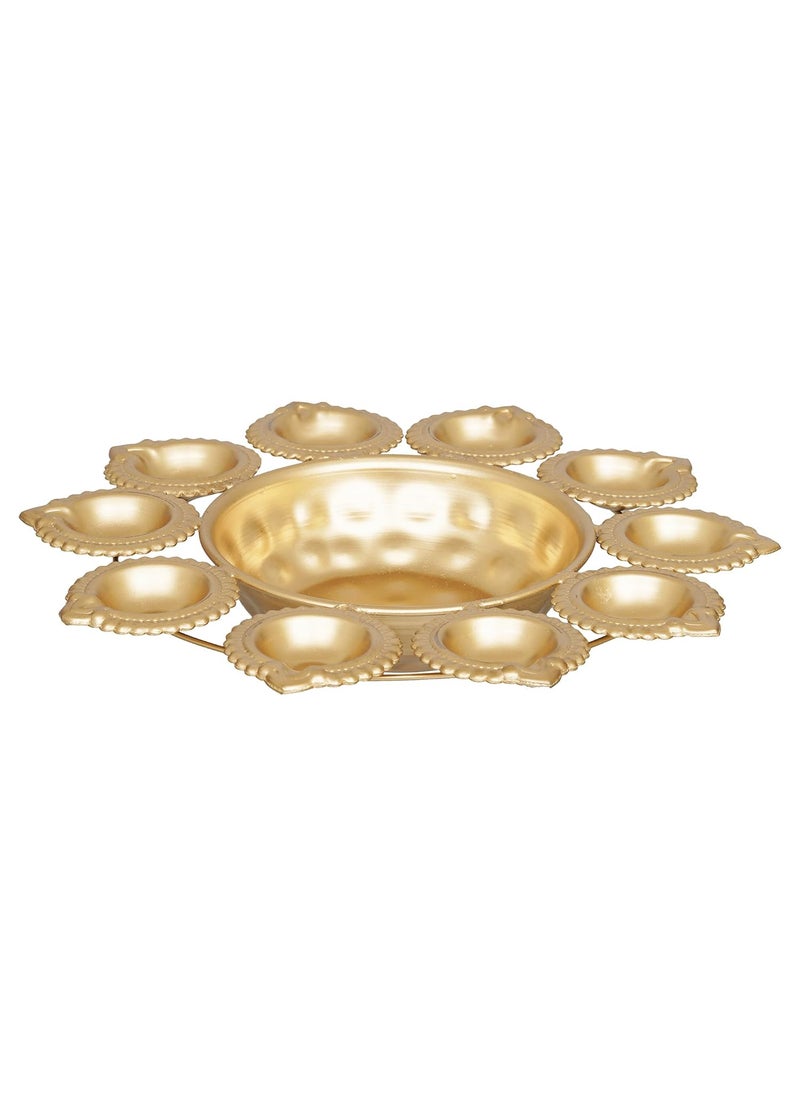 Webelkart Webelkart Diya Shape Flower Decorative Urli Bowl for Home Decor Bowl for Floating Flowers and Tea Light Candles Home,Office and Table Decor| decorative items for home (Designs-2)  - Image 4