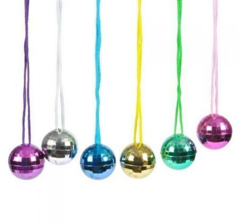 Rhode Island Novelty 1.5 Inch Disco Ball Necklaces Set of 12