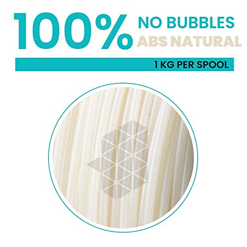 Tesseract Premium ABS 1.75mm 3D Printing Filament | Dimensional Accuracy +/- 0.03mm | Compatible with Most FDM Printers | 1 KG 3D Printer Filament - ABS Natural (Quantity 1) - Image 3