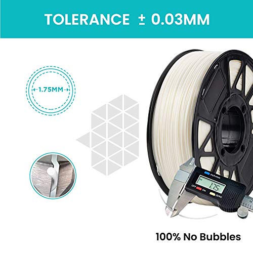 Tesseract Premium ABS 1.75mm 3D Printing Filament | Dimensional Accuracy +/- 0.03mm | Compatible with Most FDM Printers | 1 KG 3D Printer Filament - ABS Natural (Quantity 1) - Image 2