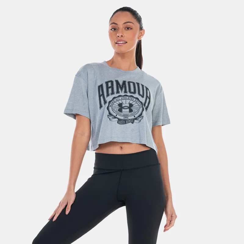 اندر ارمر Women's UA Collegiate Crest Crop T-Shirt