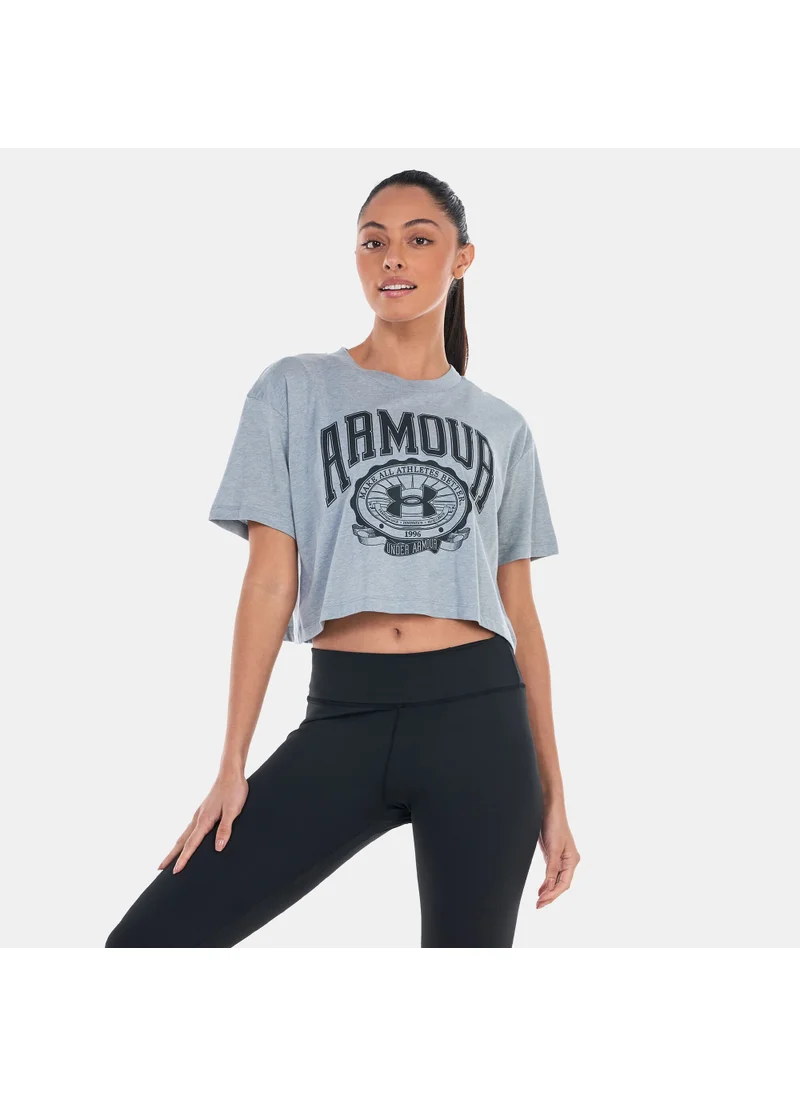 اندر ارمور Women's UA Collegiate Crest Crop T-Shirt