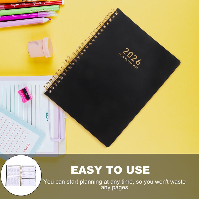 A5 Daily Planner Notebook with Weekly Monthly Calendars Twin Wire Binding - Image 4