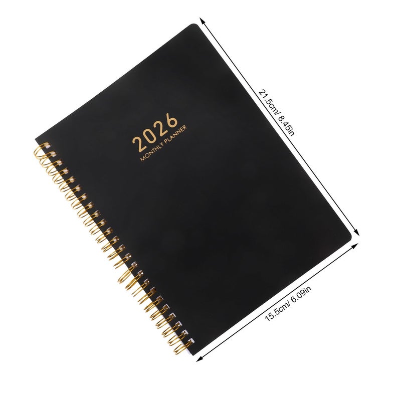 A5 Daily Planner Notebook with Weekly Monthly Calendars Twin Wire Binding - Image 3