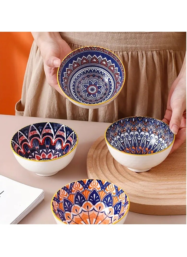 Generic - Elegant Pomicia Ceramic Dinnerware Set - 6 Bowls & 6 Pairs of Chopsticks, Subsurface Glazed Finish, Stackable Design, High-Temperature Fired Porcelain Dinnerware for Cereal, Soup, and Salads, Ideal Gift in Decorative Box - Image 1