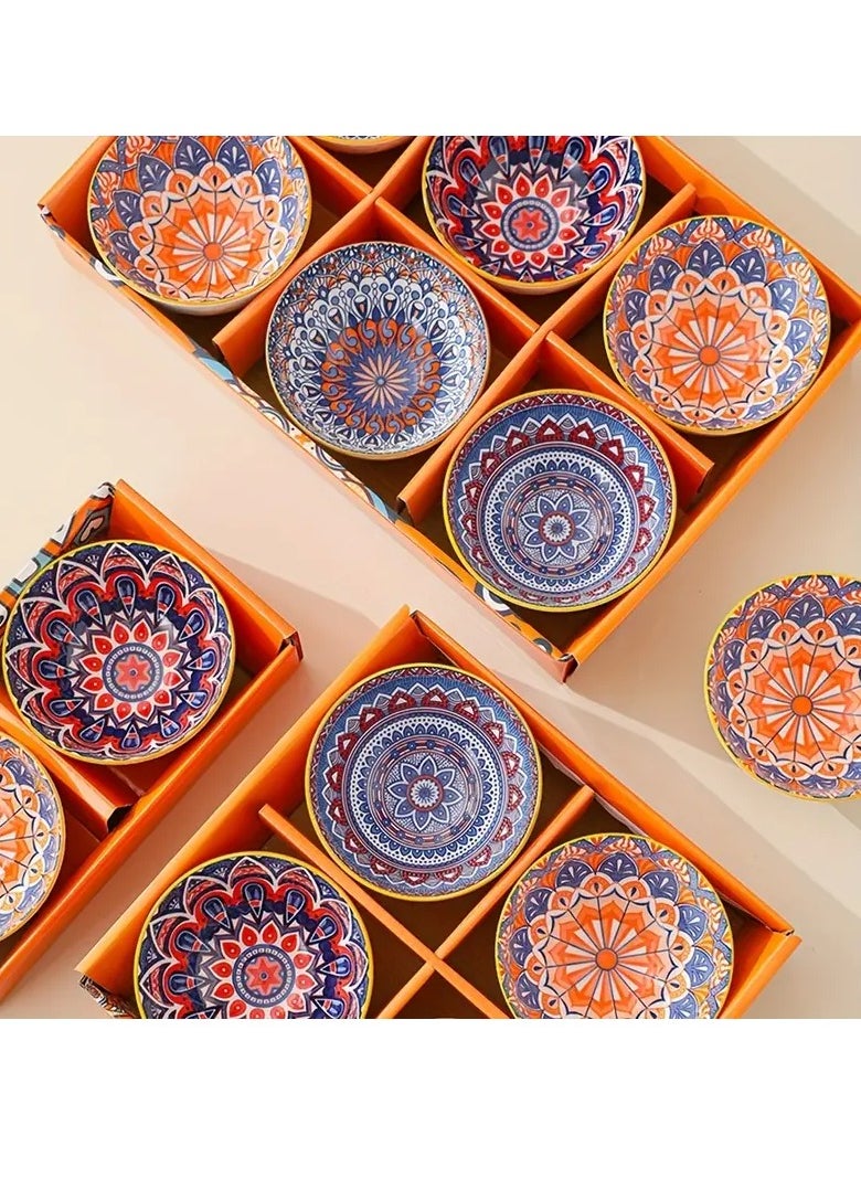 Generic - Elegant Pomicia Ceramic Dinnerware Set - 6 Bowls & 6 Pairs of Chopsticks, Subsurface Glazed Finish, Stackable Design, High-Temperature Fired Porcelain Dinnerware for Cereal, Soup, and Salads, Ideal Gift in Decorative Box - Image 1