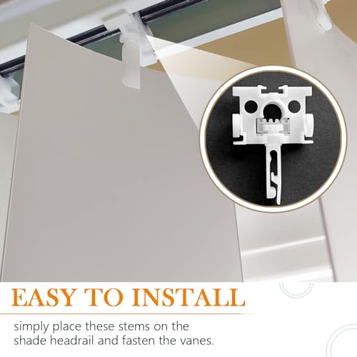lofrcin Vertical Blind Repair Carrier with Stem and Gear, Vertical Blinds Repair Kit Used for Headrail Vertical Blinds Curtain Accessories（12 PCS） - Image 3