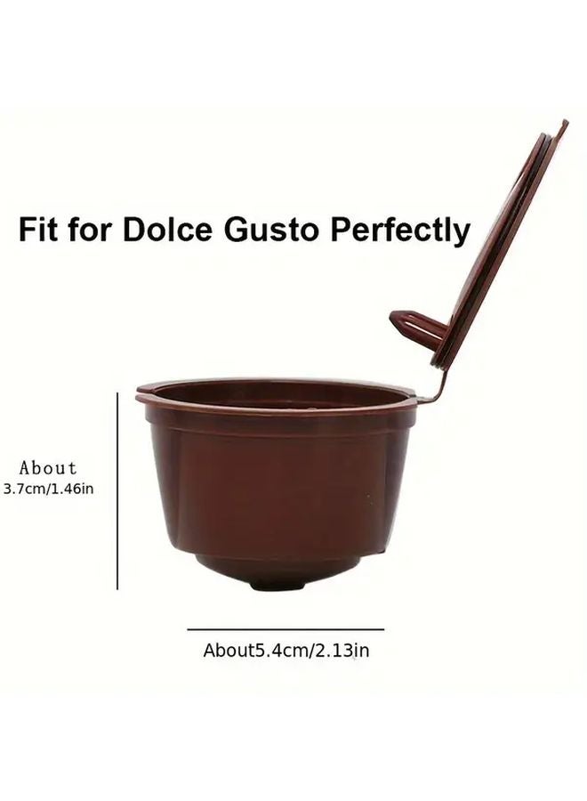 6 قطع كبسولات قهوة قابلة لإعادة الاستخدام 3 كؤوس فلتر بنية و3 سوداء مع فرشة ملعقة - Image 4