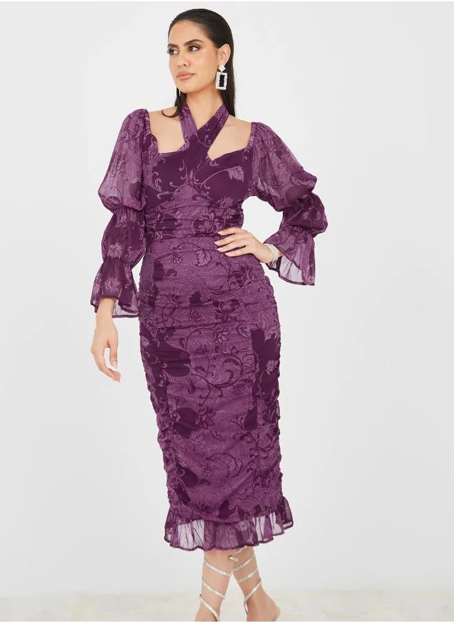 ستايلي Floral Ruffle Dress