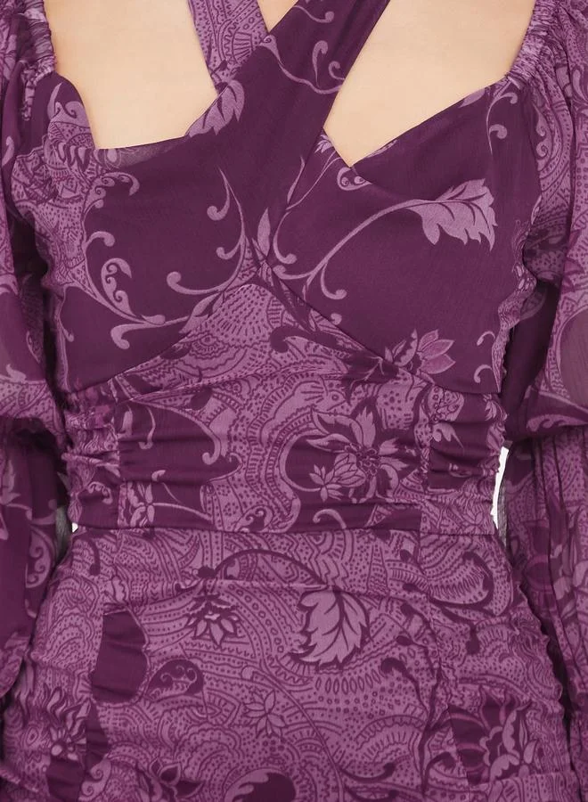 Styli Floral Ruffle Dress