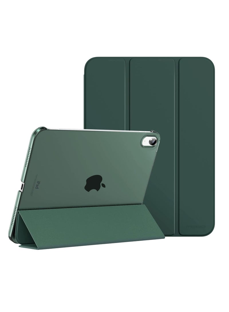 iPad (A16) 11th Generation Case 11 Inch 2025 iPad 10th Generation Case 10.9 Inch 2022 Slim Stand Hard PC Translucent Back Shell Smart Cover Support Touch ID Auto Wake/Sleep Midnight Green - Image 1