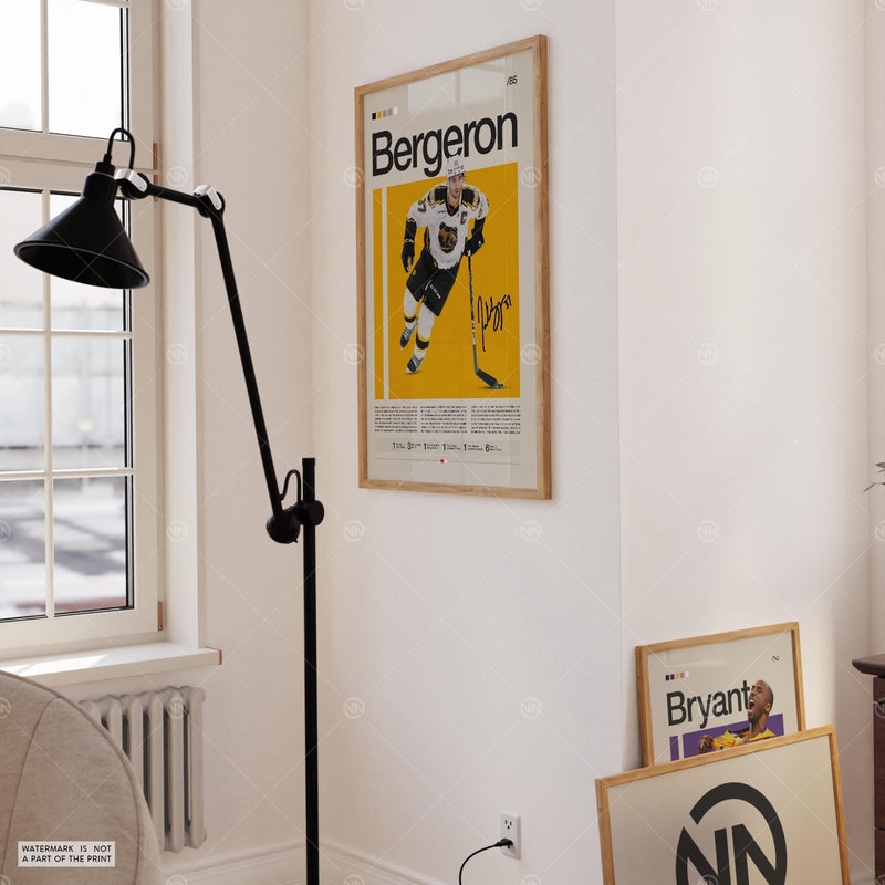 TNESSENTIAL Patrice Bergeron Poster, Boston Bruins Poster, NHL Poster, Hockey Poster, Sports Poster, Mid-Century Modern, Sports Bedroom Posters - Image 3