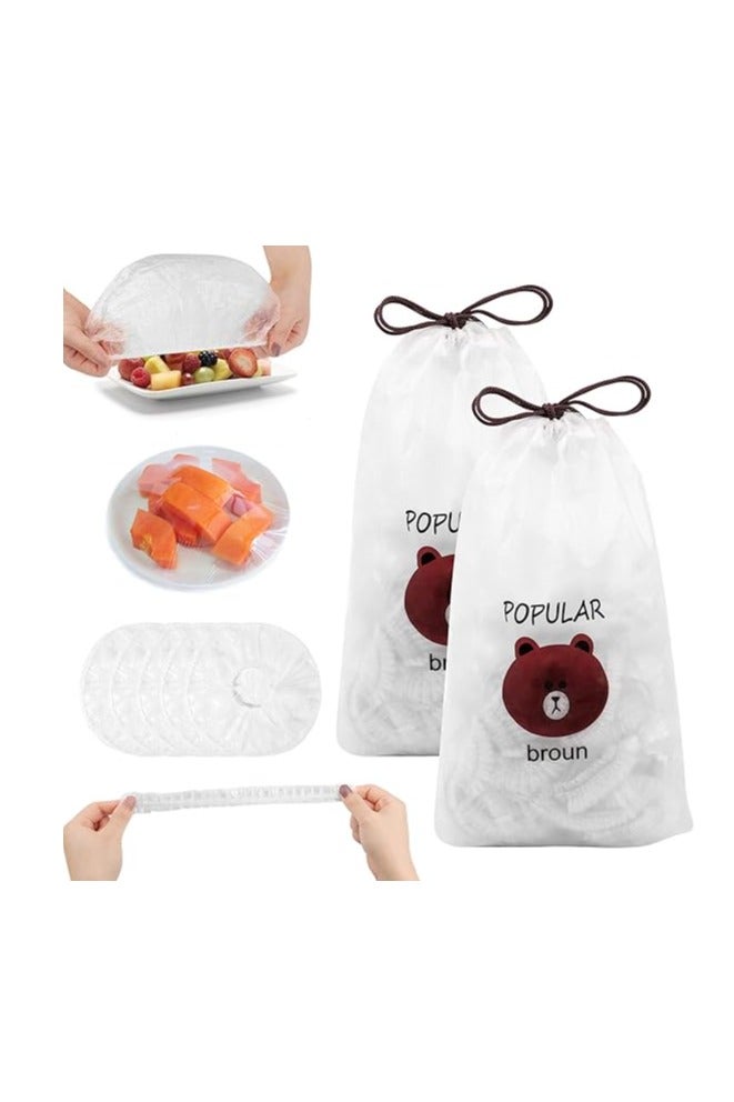 Pack of 200 Food Storage Bags, Plastic Food Covers, Sealing Bags, Food Cover, Elastic Sealing Bags, Reusable Food Cover - Image 1