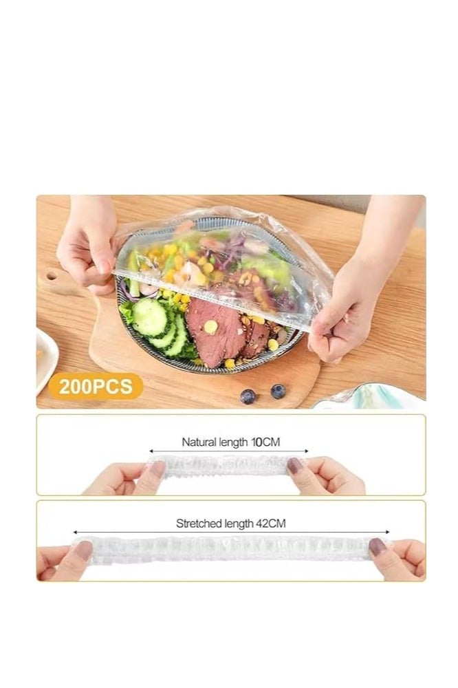 Pack of 200 Food Storage Bags, Plastic Food Covers, Sealing Bags, Food Cover, Elastic Sealing Bags, Reusable Food Cover - Image 3