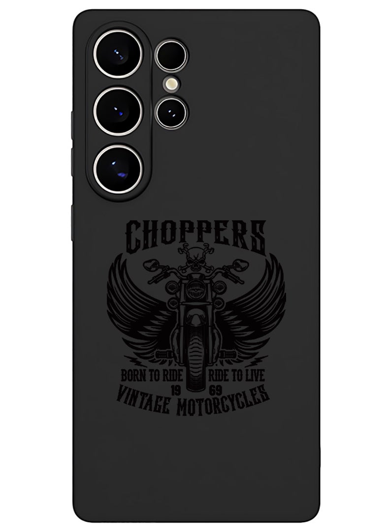 Theodor Protective Slim Fit Case Liquid Silicone Cover with Full Body Protection Anti-Scratch Shockproof Case For Samsung Galaxy S25 Ultra (Black) - Choppers - Image 1