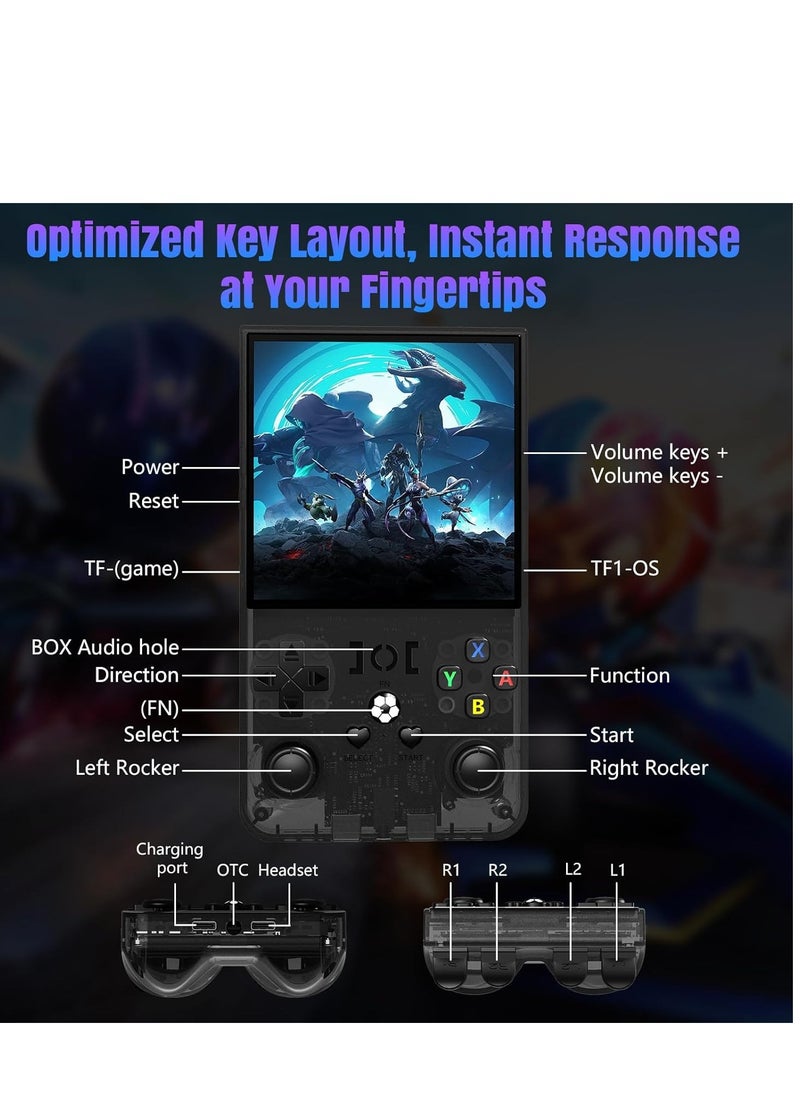 2025 New Upgrade R36MAX Retro Handheld Game Console with 64G Built-in 18000+ Classic Games, Portable Hand Held Open Source Linux System 4.0-in 4k HD IPS Screen Video Player  - Image 4