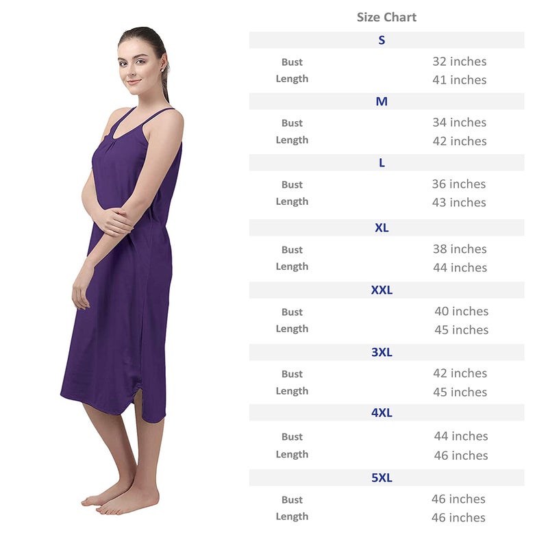 BLAZON Women's Cotton Hosiery Solid Maxi Sublime Night Dress (13005 Amethyst_01_XL_Amethyst_XL) - Image 2