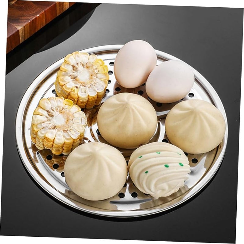 رفوف بخارية من الفولاذ المقاوم للصدأ 2 قطعة ملحق طهي الطعام بالبخار في المطبخ - Image 4