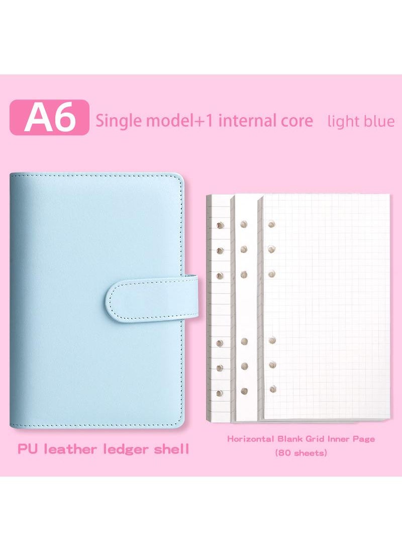 Y&D - A6 Loose Leaf Notebook Macaron Pu Leather Loose Leaf Notebook Cash Budget Ledger - Image 1