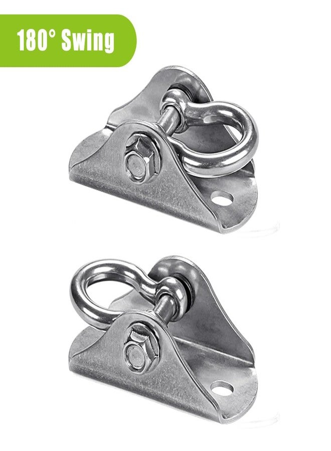 BeneLabel 2 Pack Stainless Steel 180 Swing Hooks, Heavy Duty 1000 LB Capacity, 4 Screws & 4 Expansion Bolts for Wooden & Concrete, Ceiling Mount for Hammock, Porch, Yoga, Punching Bag - Image 5