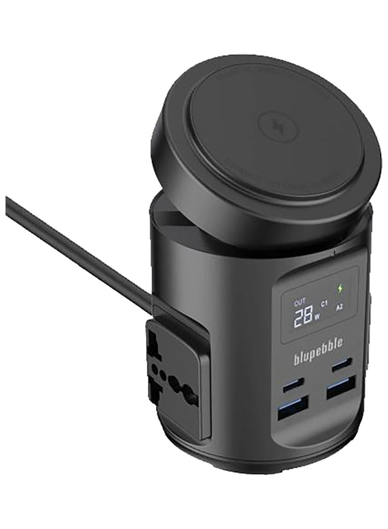 Blupebble Magpod Hub Usb-C Power Delivery And Usb-A Qc3.0 65W Black Bp-Magpodhub-Bk - Image 1
